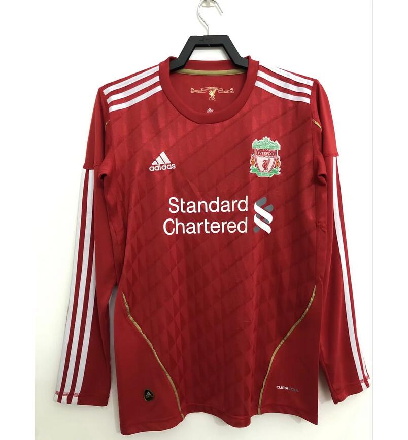 2010-11 Liverpool Retro Long Sleeve Home Kit Soccer Jersey